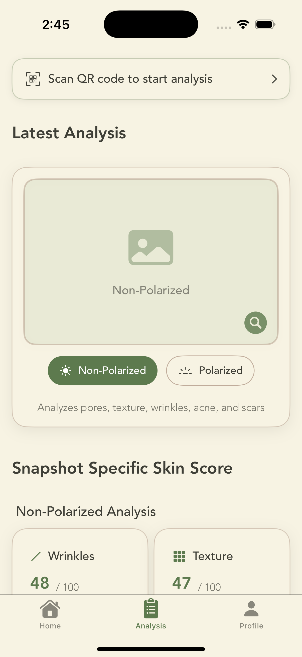 Skin scoring feature