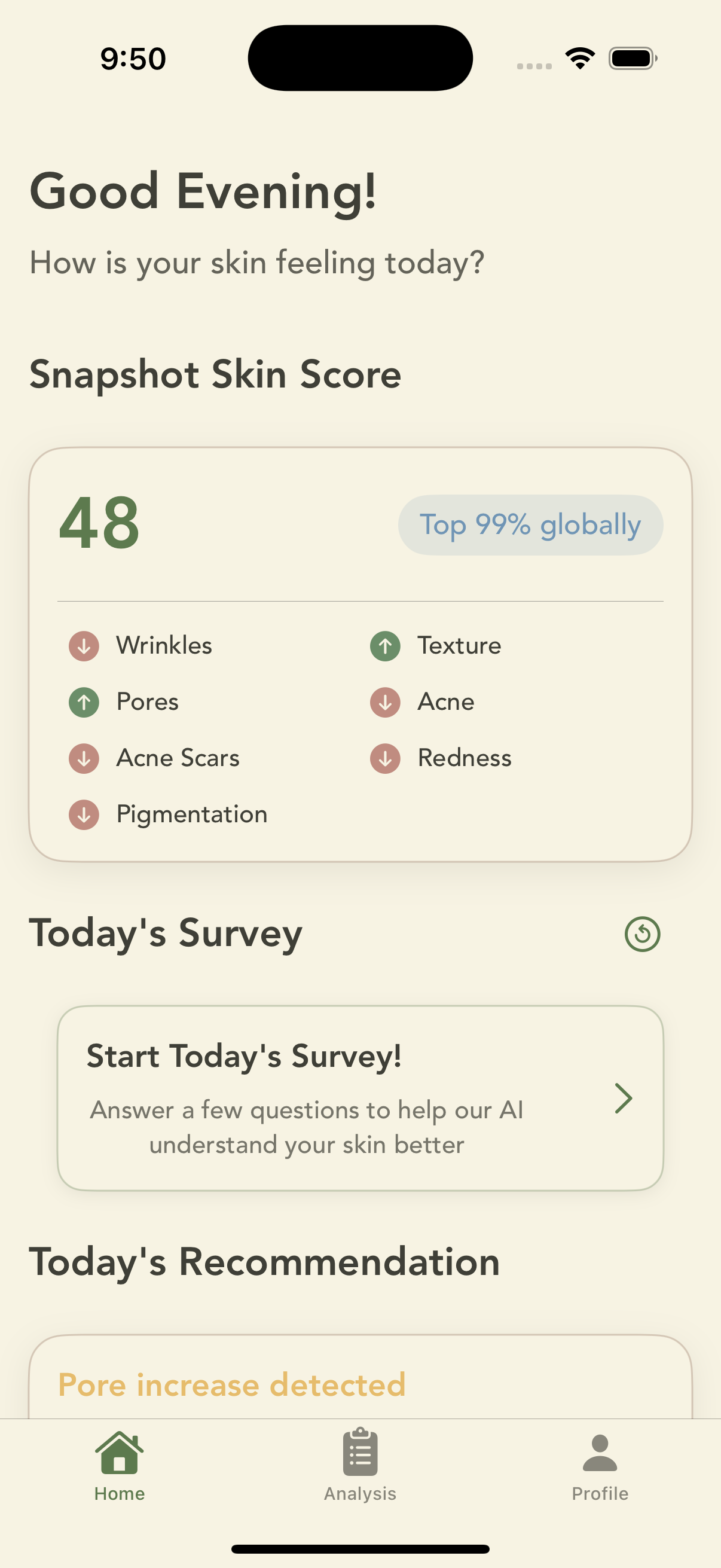 Snapshot Derma App Home Screen